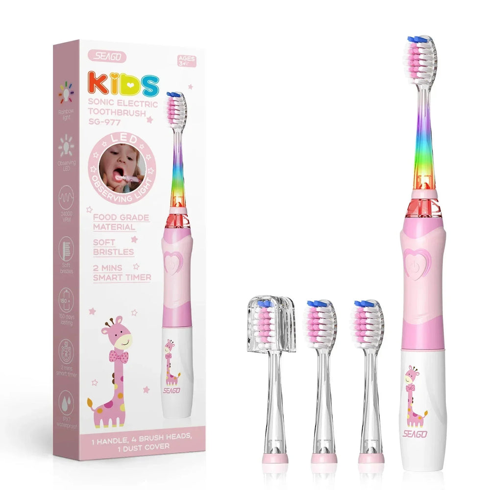 Electric toothbrush cleans kids' teeth gently – soft, waterproof and rechargeable | for children