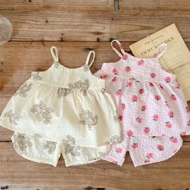 Baby summer set keeps little ones cool – breathable tank top & shorts | soft cotton voile