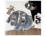 Knitted cardigan with puppy print – soft knit, button fastening | unisex
