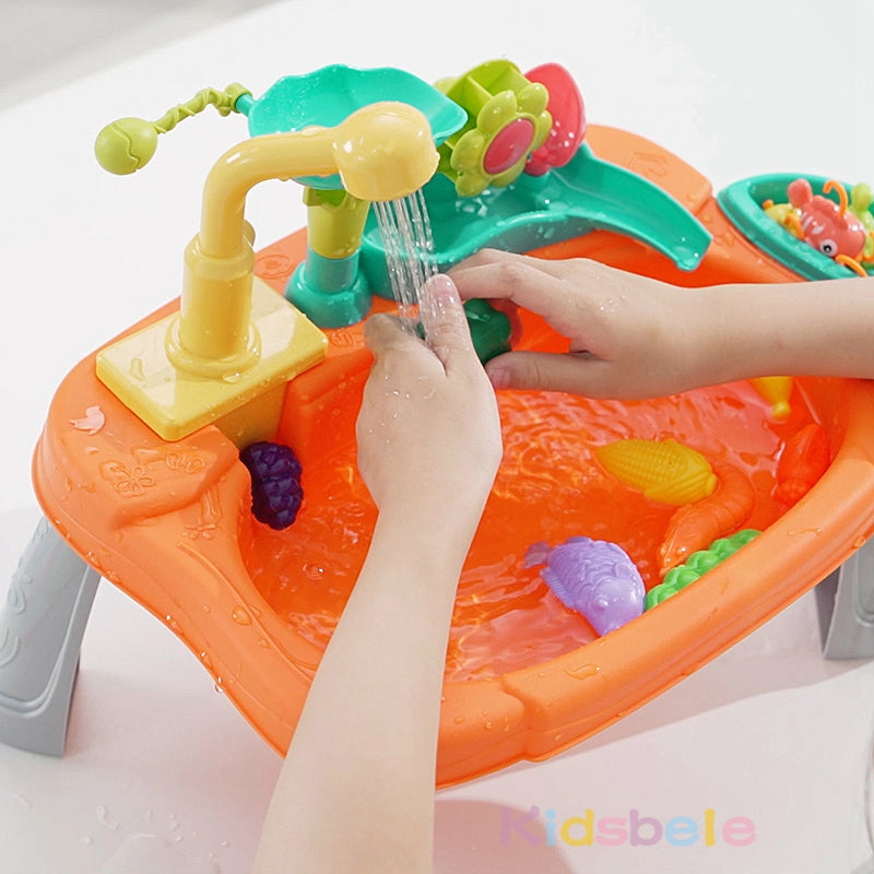 Water play toy sink with fishing game – flowing water, accessories | for kids