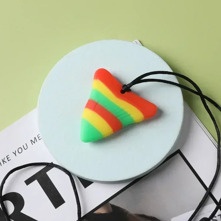 Sensory chew necklace with soft silicone pendant – BPA-free, adjustable cord | for ADHD and autism