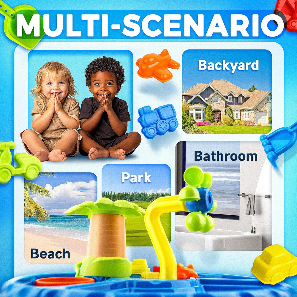 Sand and water table with 3-in-1 outdoor play – accessories, stimulates development | kids toy