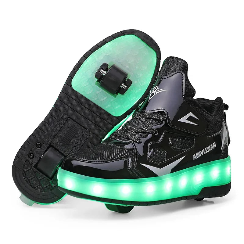 LED trainers with wheels – light-up soles, 2-in-1 walk and roll | kids' skate shoes