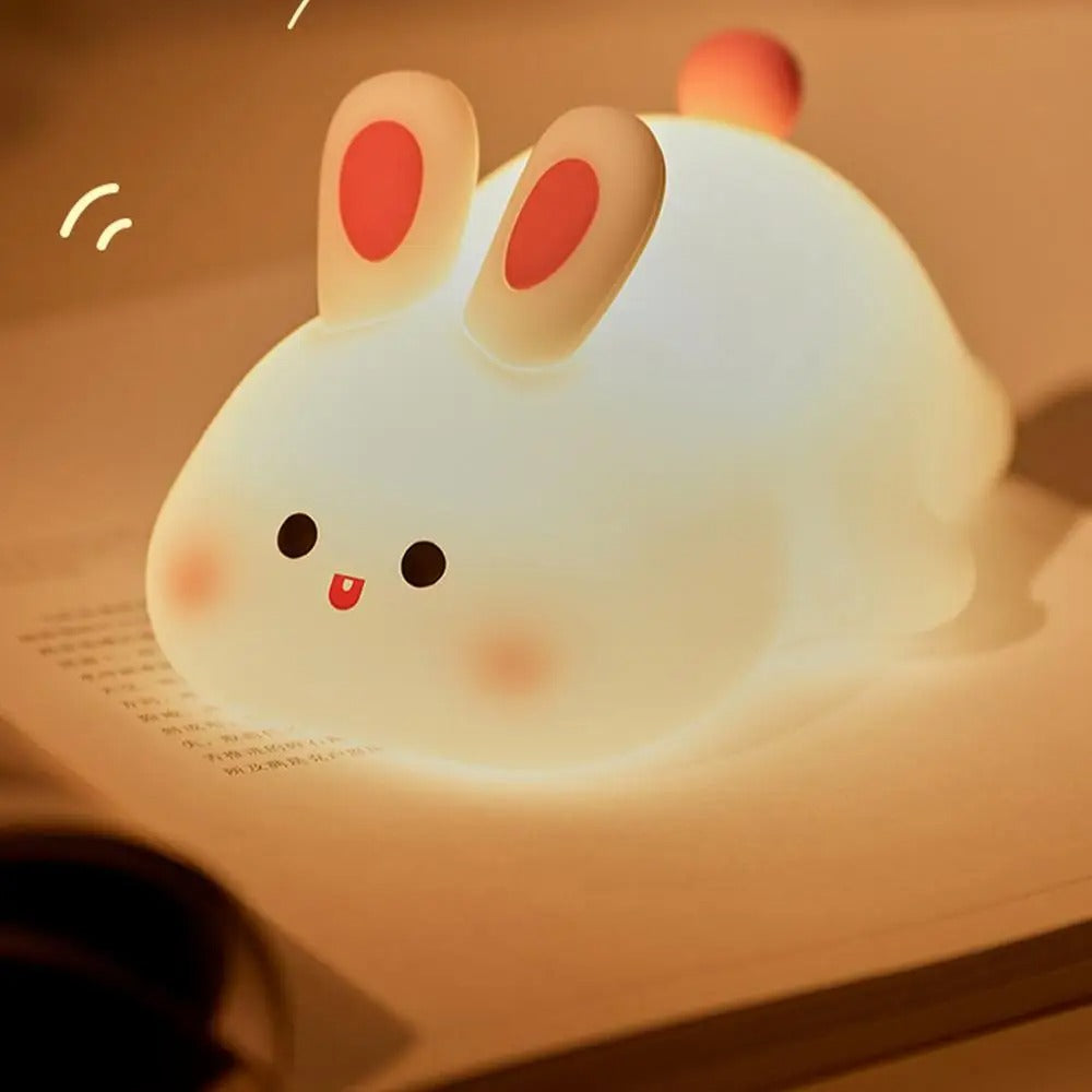 Rabbit night light with soft glow – cuddly, rechargeable design | Kids bedtime