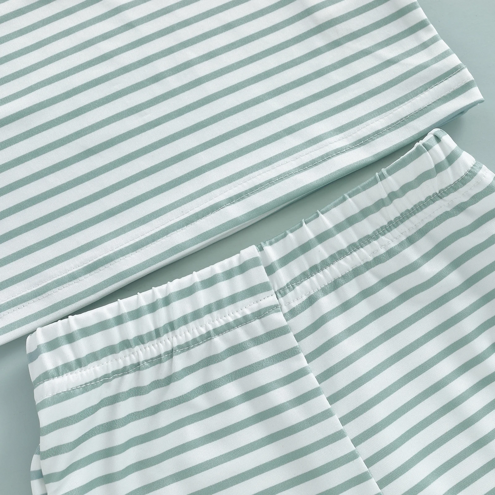 UV swimsuit with long sleeves and sun hat – striped design, UPF50+, quick-drying | kids swimwear