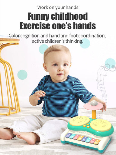 Children's drum set with light & sound – educational, motor skills | musical toy for toddlers