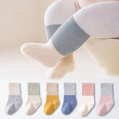 Anti-slip baby socks that stay up – soft, breathable, pack of 6 | unisex