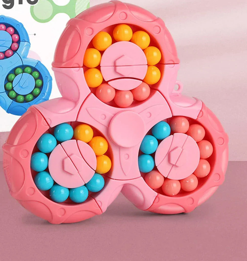 Fidget spinner puzzle eases stress and sharpens focus – 360° spin, colour beads | kids