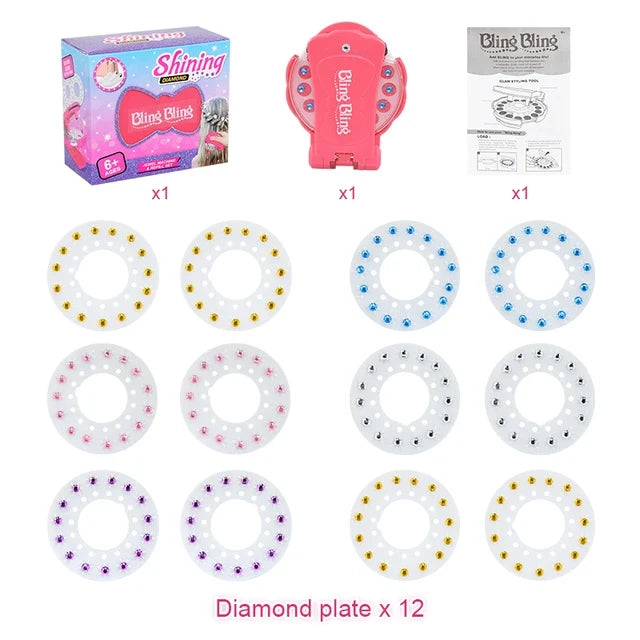 Hair glitter tool adds sparkle safely – no glue, reusable gems | girls hair toy