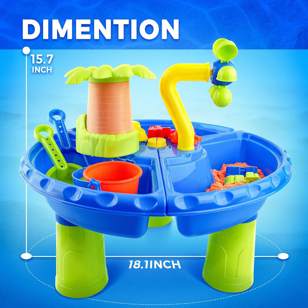 Sand and water table with 3-in-1 outdoor play – accessories, stimulates development | kids toy