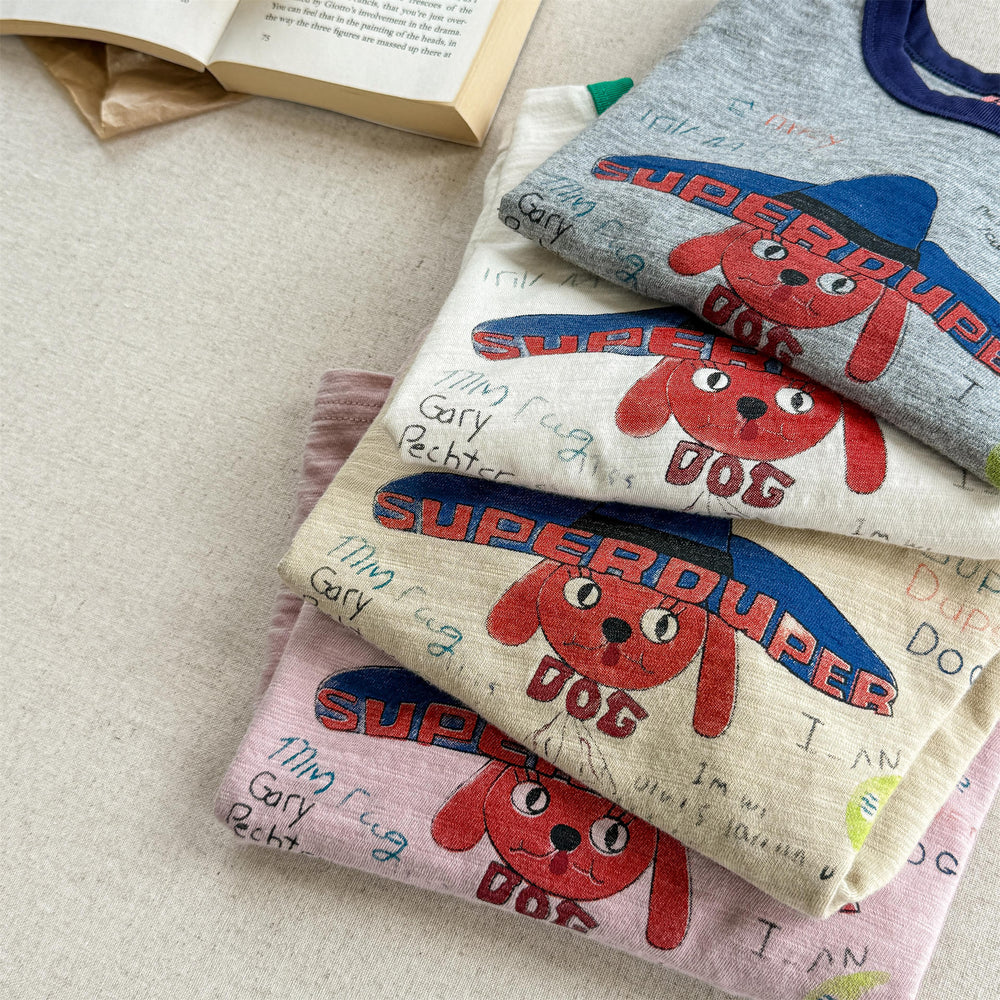 Kids' dog print T-shirt in soft cotton – playful design, comfortable fit | boys & girls