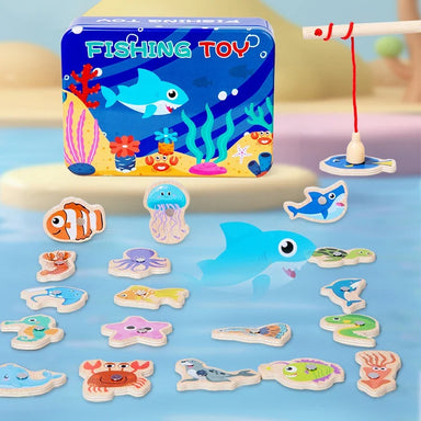 Magnetic wooden fishing game with sea animals – boosts fine motor skills | Montessori toy