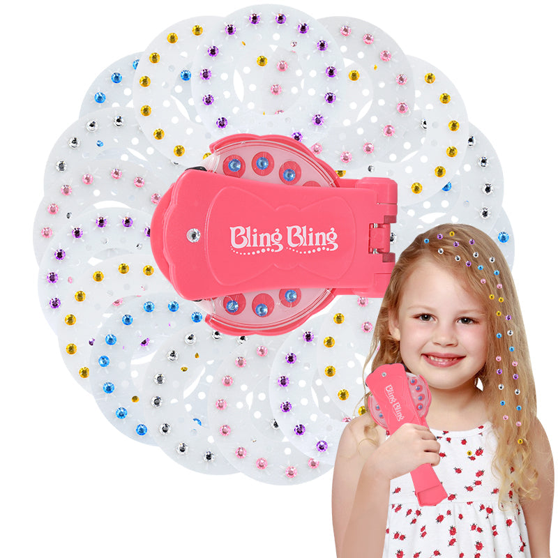 Hair glitter tool adds sparkle safely – no glue, reusable gems | girls hair toy