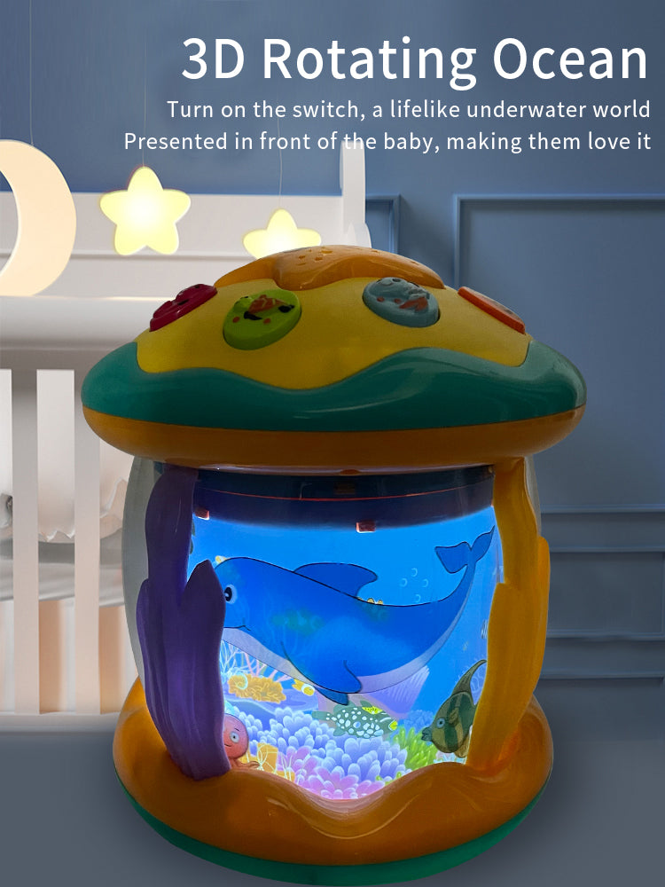 Tummy time projector with ocean light and sound – calming, sensory, portable | baby toy