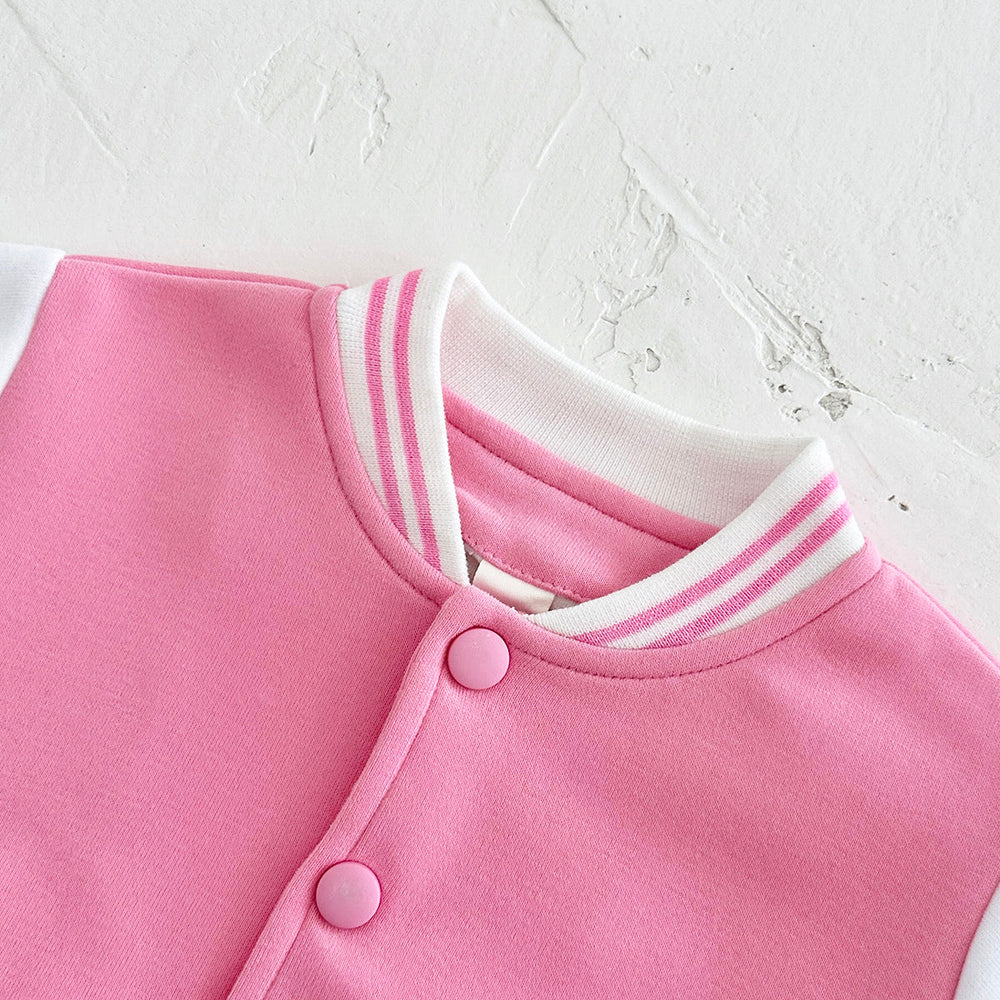 Baseball jacket with ribbed cuffs – soft lining, easy button fastening | kids outerwear