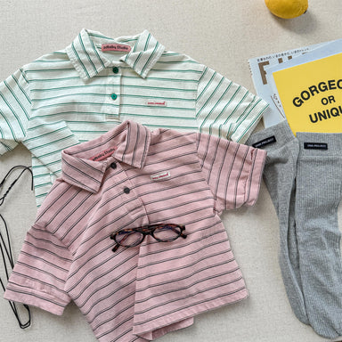 Striped polo shirt – soft cotton, comfortable fit | Unisex kids