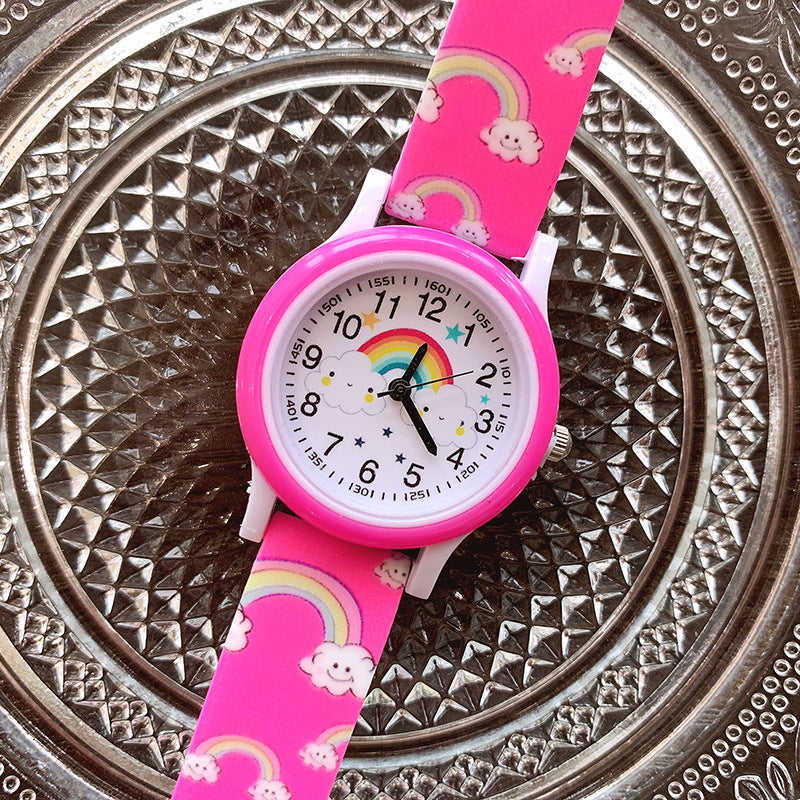 Children's watch rainbow design – learn to tell time, soft strap | ages 3+