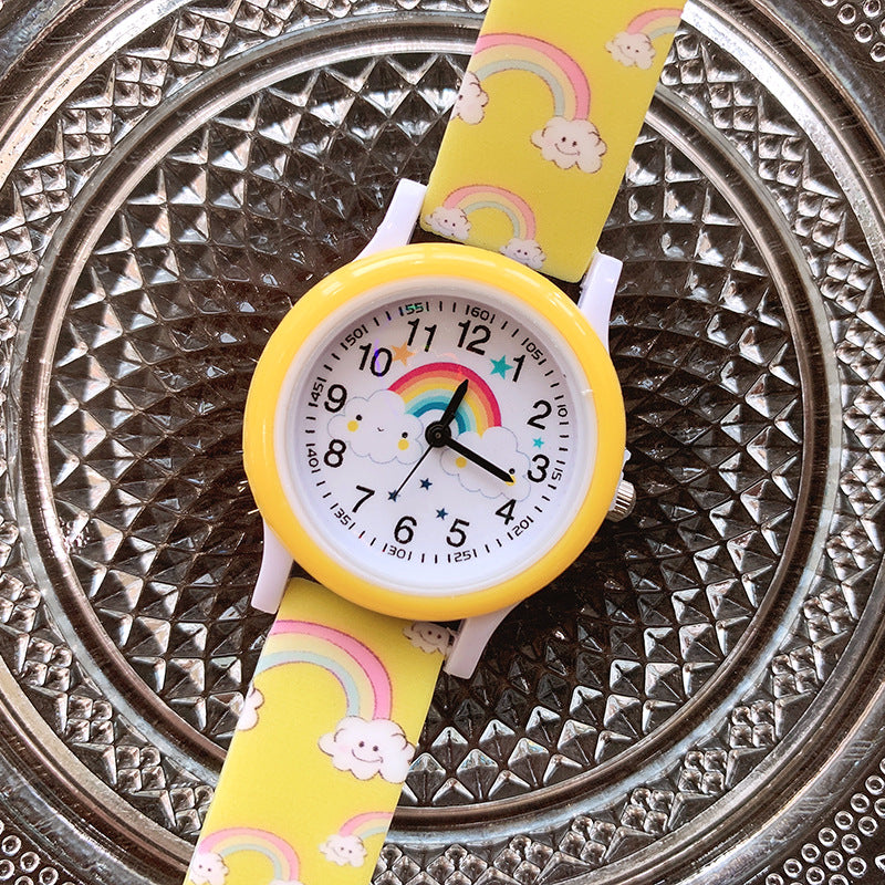 Children's watch rainbow design – learn to tell time, soft strap | ages 3+