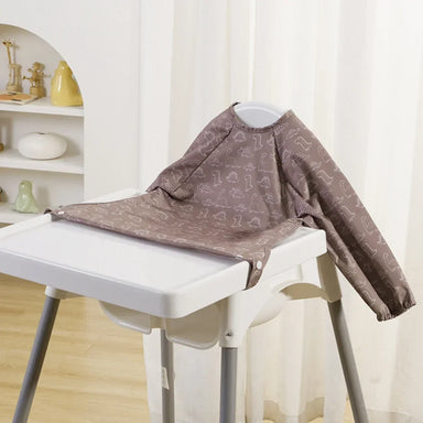 Long-sleeve waterproof bib with catch-all tray – mess-free, washable | baby feeding
