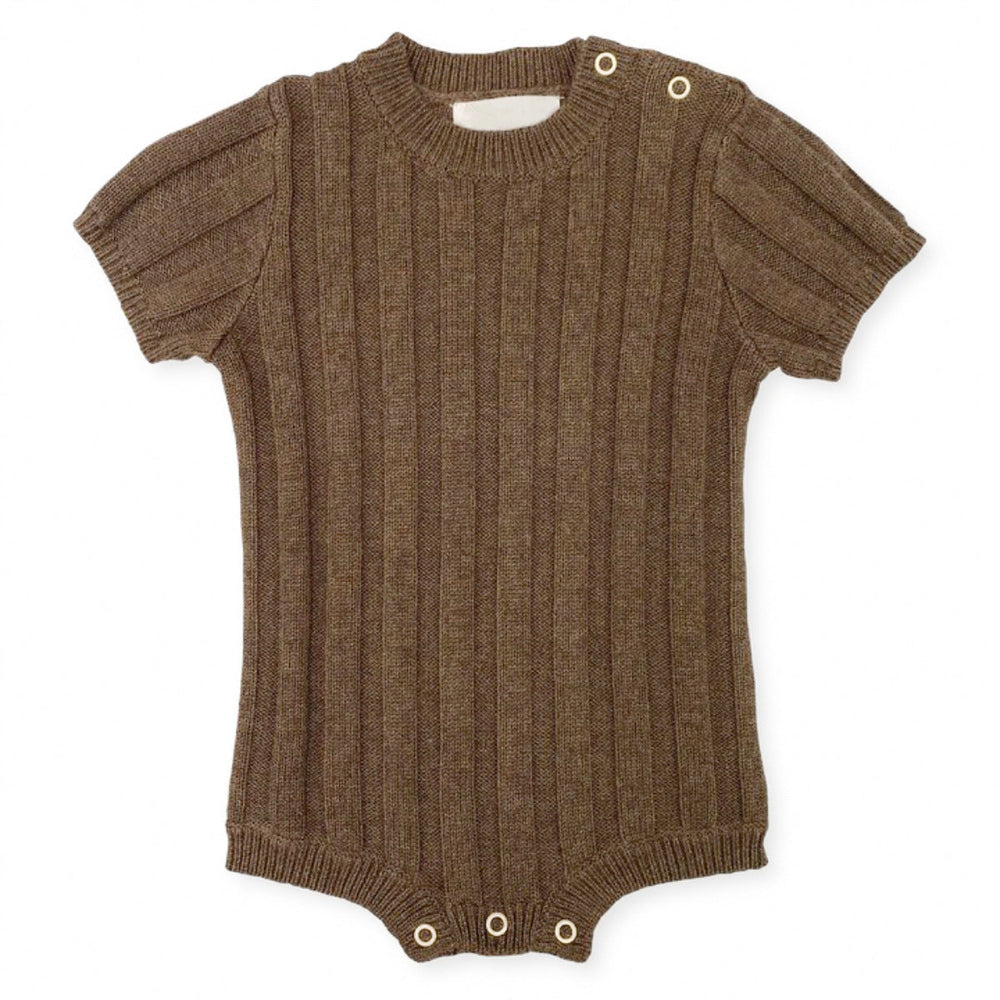 Knitted romper with ribbed design – soft cotton blend, easy popper fastening | Baby clothing