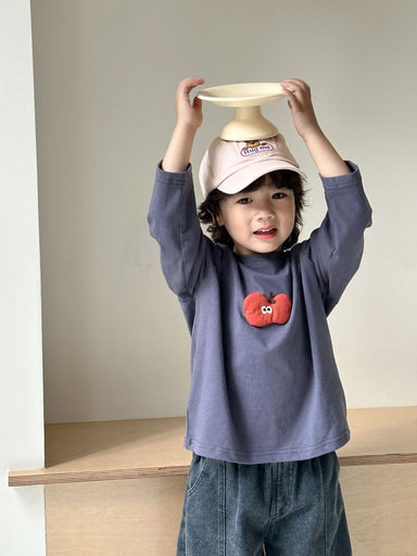 Longsleeve with 3D fruit appliqué – soft cotton, playful design | kids tops