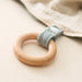 Baby comforter with wooden teether and rattle – soft cotton, soothes teething | Cuddle toy