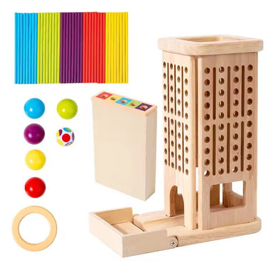 Wooden stacking tower – counting, colours and fine motor skills | Montessori toy