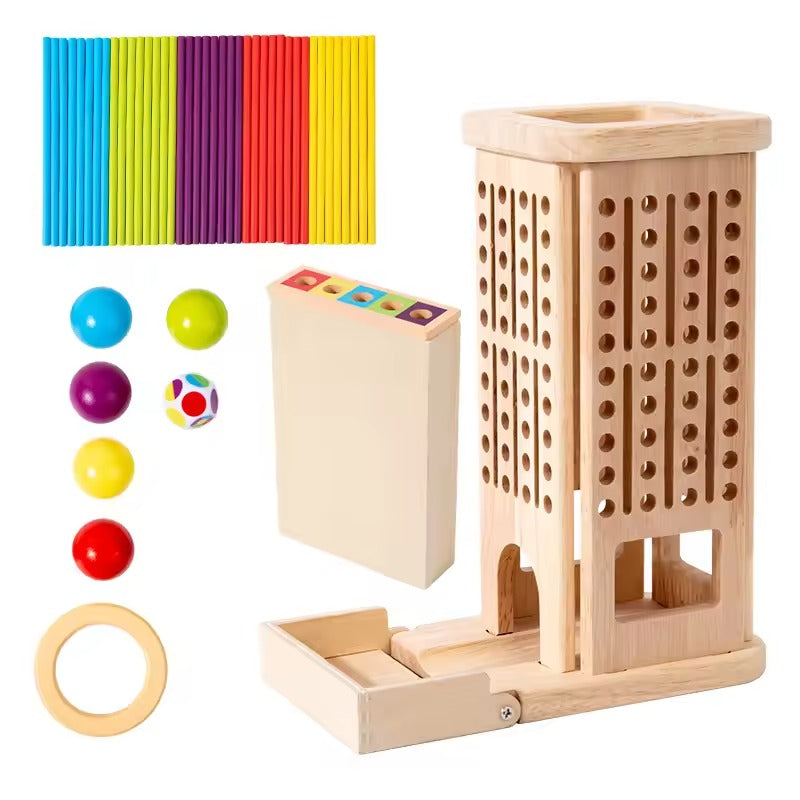 Wooden stacking tower – counting, colours and fine motor skills | Montessori toy