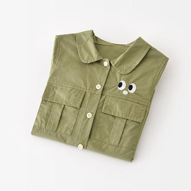 Jumpsuit with crocodile embroidery – soft cotton, easy poppers | unisex