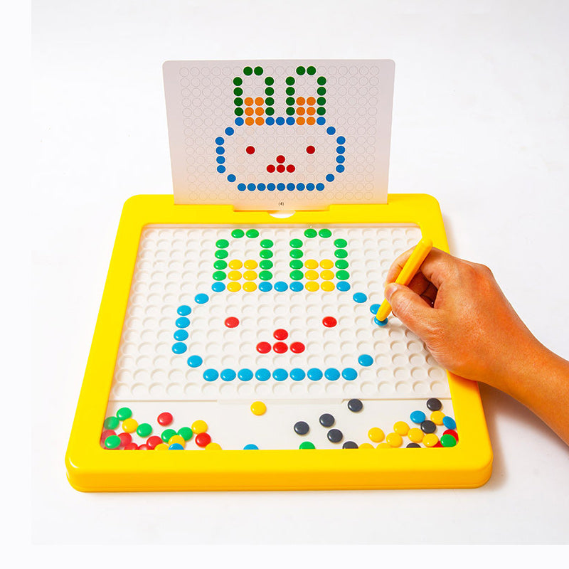 Magnetic drawing board – large surface, stylus and pattern cards | kids