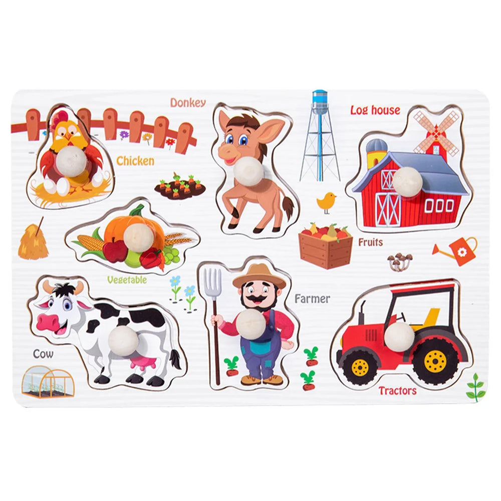 Wooden Montessori puzzle – educational toy, 10 themes | Kids