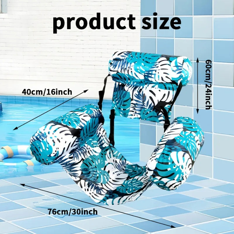 Inflatable floating pool chair with breathable mesh seat – foldable and lightweight | Pool lounger