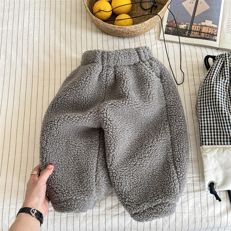 Teddy fleece joggers for kids – warm and stretchy | Toddler jogging bottoms