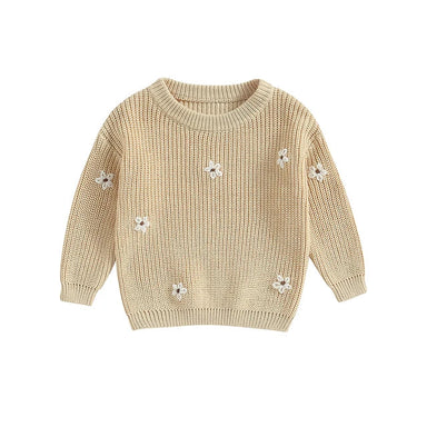 Floral knitted jumper – soft cotton, versatile styling | girls