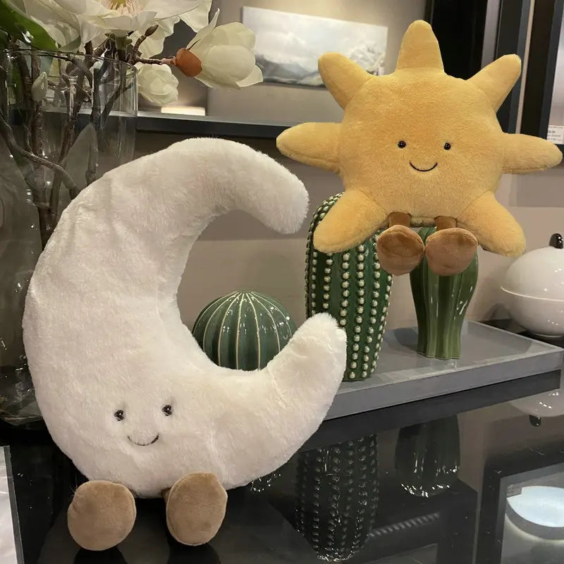 Soft comfort toy for bedtime – lightweight, skin-friendly, moon or sun design | baby & toddler