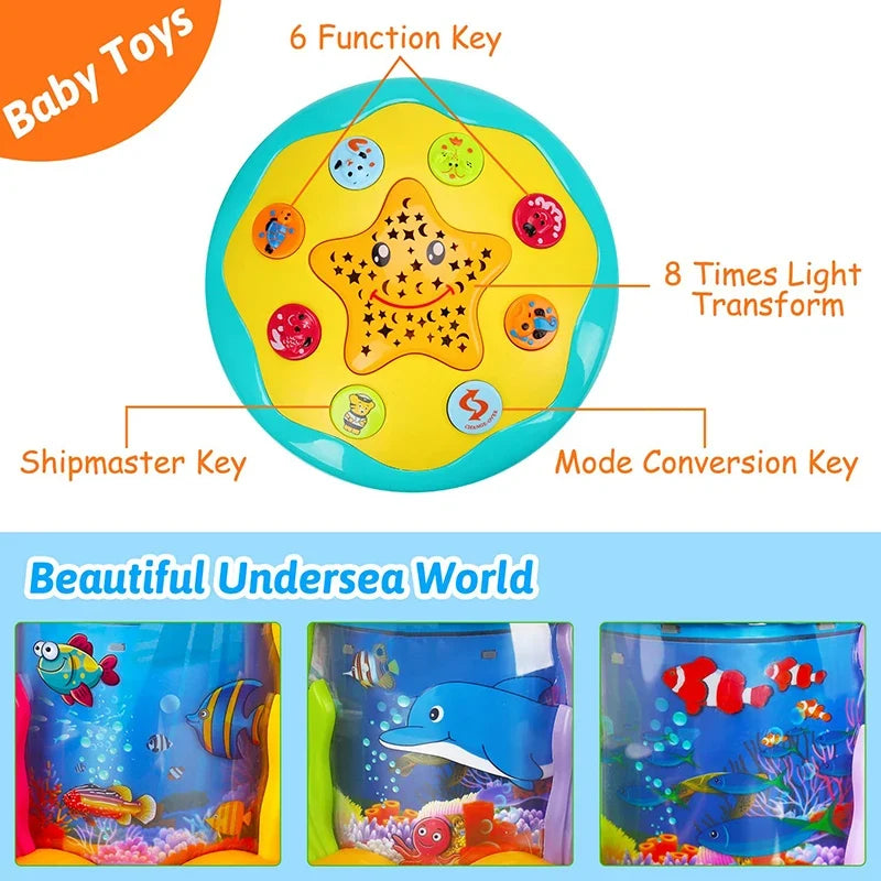 Tummy time projector with ocean light and sound – calming, sensory, portable | baby toy