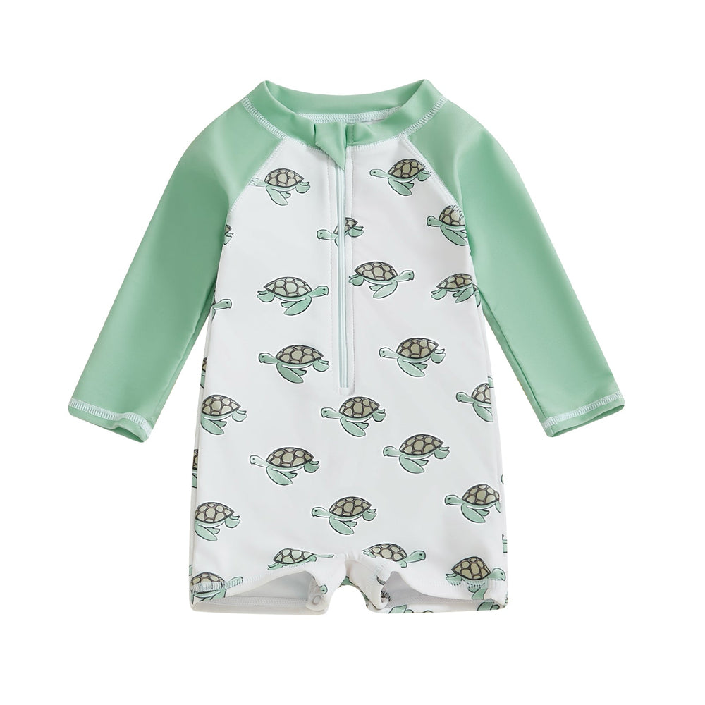 Baby swim romper with UV protection – long sleeves, quick-dry, zip fastening | Toddler swimwear