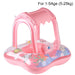 Baby swim float with sun canopy – stable, inflatable design | toddler float