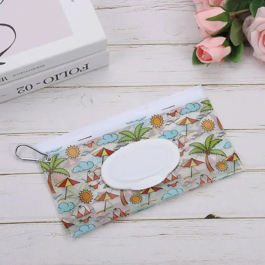 Baby wipes holder – compact, water-resistant & travel-friendly | for pushchairs & nappy bags