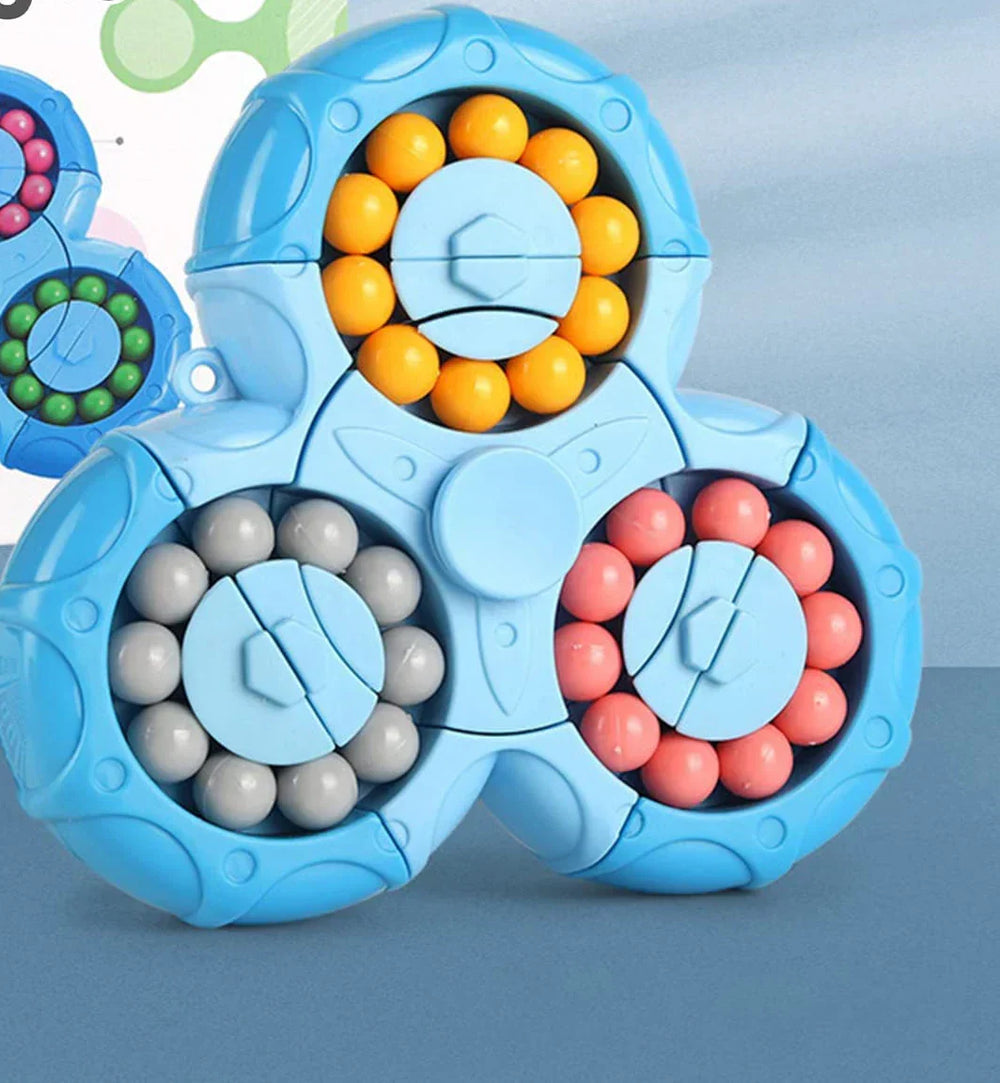 Fidget spinner puzzle eases stress and sharpens focus – 360° spin, colour beads | kids