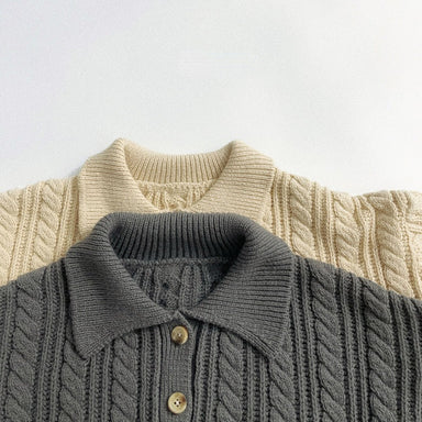 Knitted cable jumper – soft cotton, elastic cuffs, trendy design | children's knitwear