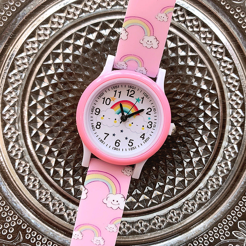 Children's watch rainbow design – learn to tell time, soft strap | ages 3+