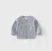 Baby & toddler baseball jacket – dog embroidery, button fastening | autumn