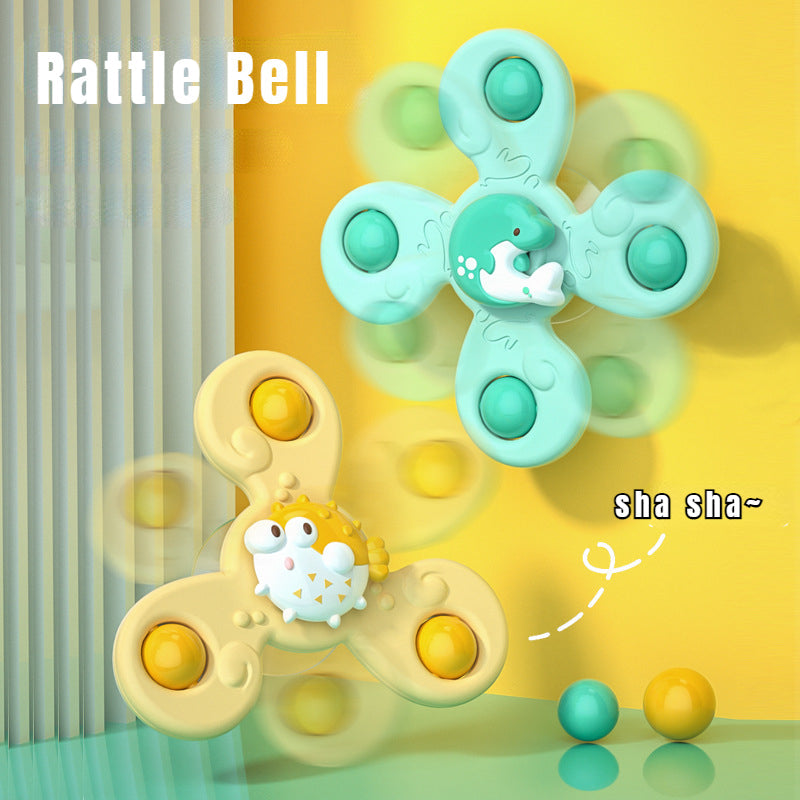 3-piece fidget spinner bath toy set – suction cups, sensory play | toddlers