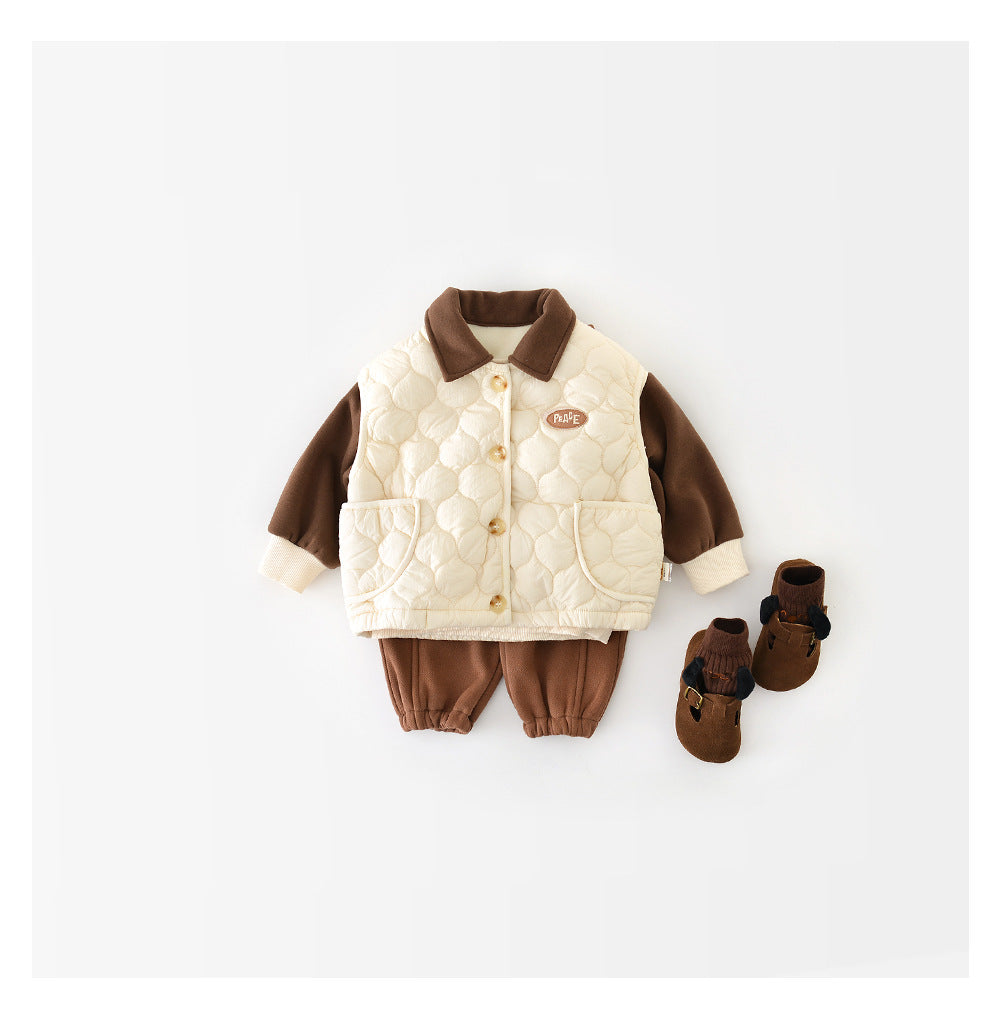 Quilted bodywarmer keeps kids warm and cosy – lightweight, button fastening | unisex