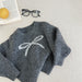 Knitted jumper with bow detail – soft, warm cotton knit | girls