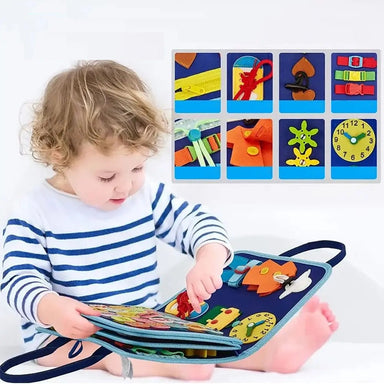 Montessori busy book teaches dressing skills – zips, buttons and buckles | toddlers