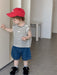 Striped shirt & denim shorts set – soft cotton mix, elastic waistband | unisex baby outfit