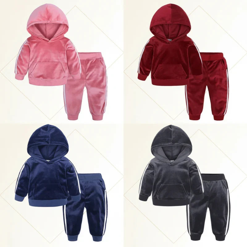 Velvet tracksuit for kids – soft, warm, flexible fit | unisex outfit set