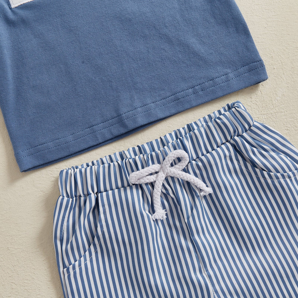 Summer set with printed t-shirt and striped shorts – soft, breathable | Baby & toddler